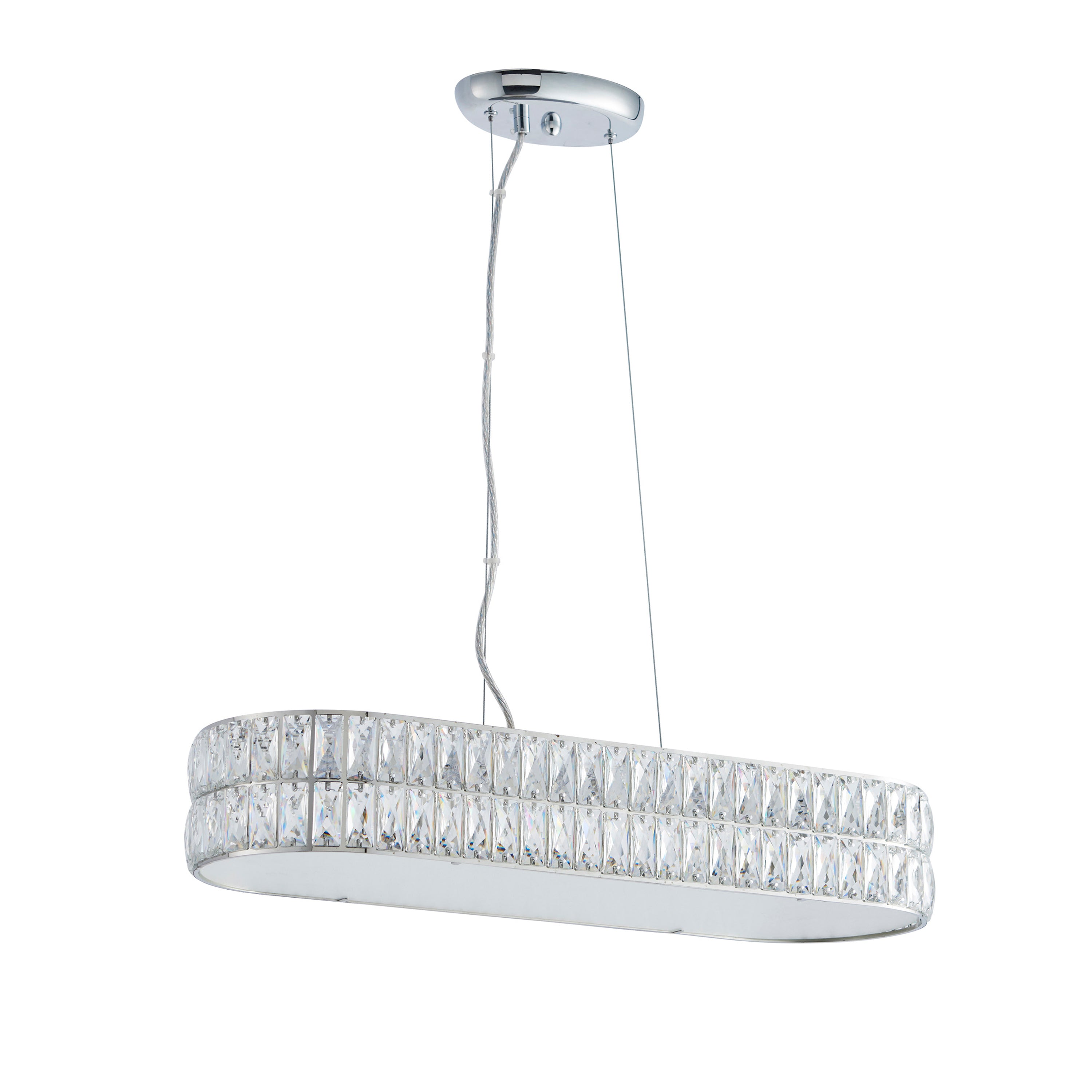 Bostani Oval Crystal Glass Pendant Light